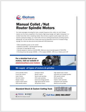 Manual Collet Nut Router Spindle Motors
