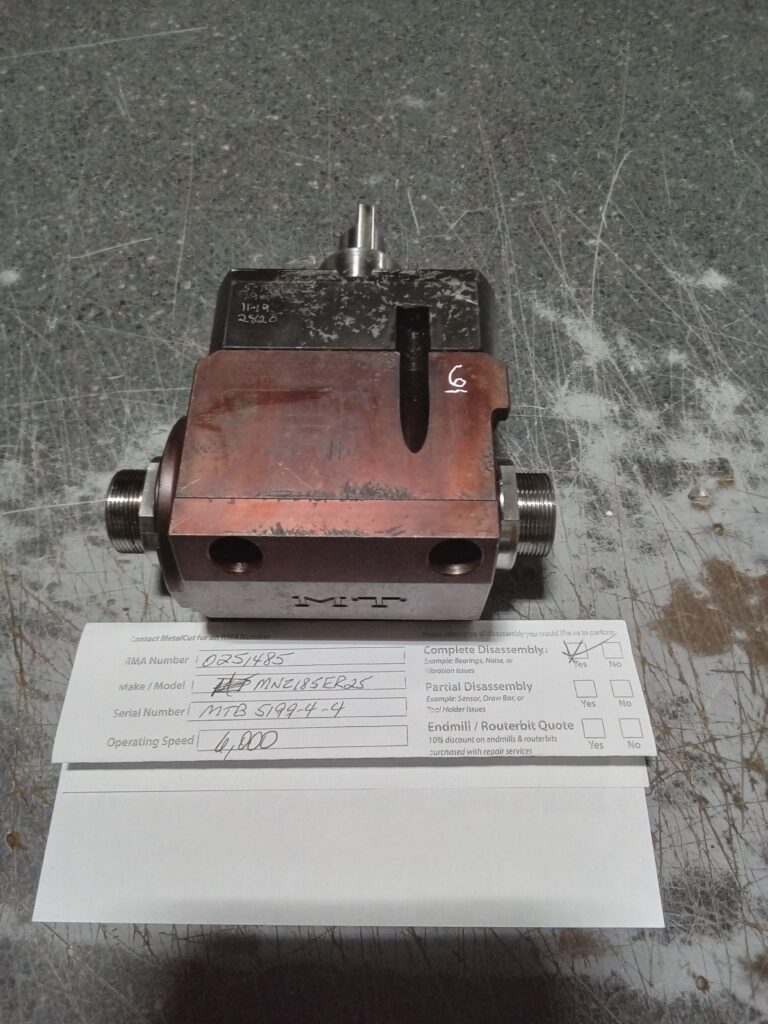 H&P MNZ185ER25 Spindle Repair 6000 RPM
