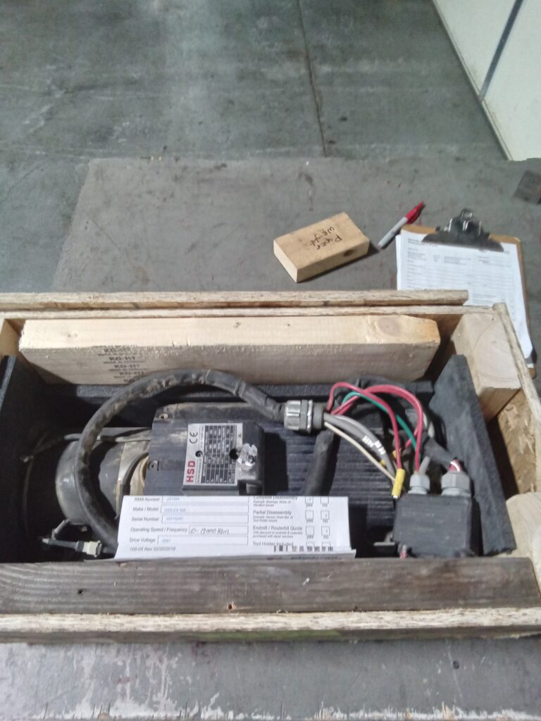 HSD Spindle — Part Number Not Legible (HSD label visible)